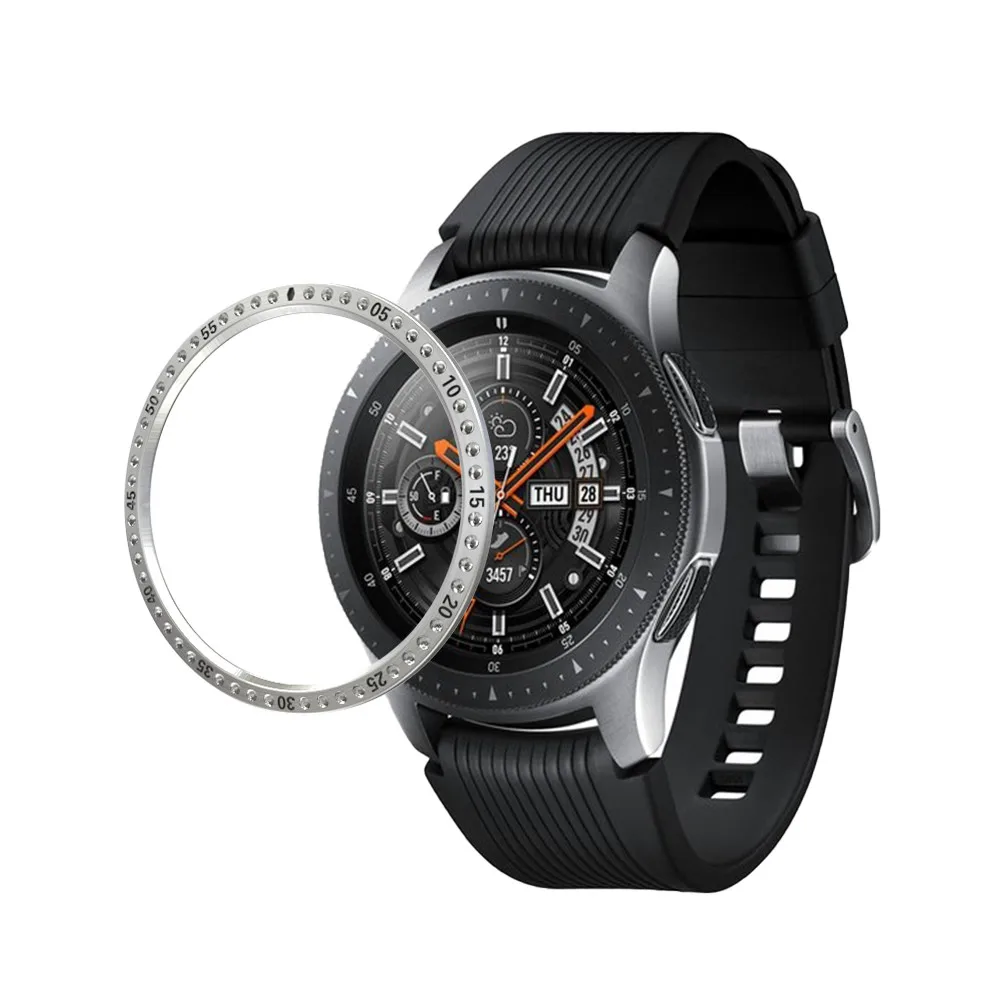 Алмазный чехол для умных часов для samsung Galaxy Watch 46 мм, смарт-чехол с клейкой крышкой, металлический аксессуар для часов с защитой от царапин
