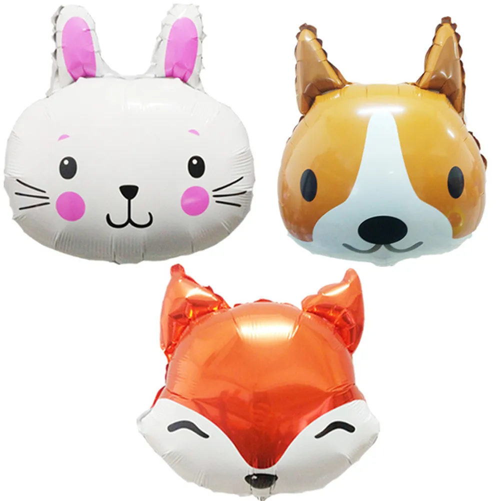 

18inch balls kids lovely toy baby shower Halloween party supplies animal head foil balloons Fox rabbit birthday party decoration