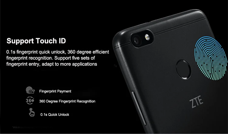 ZTE BLADE A3 3GB RAM 32GB ROM MTK6737T 1.5GHz Quad Core 5.5 Inch 2.5D HD Screen Android 7.0 4G LTE Smartphone