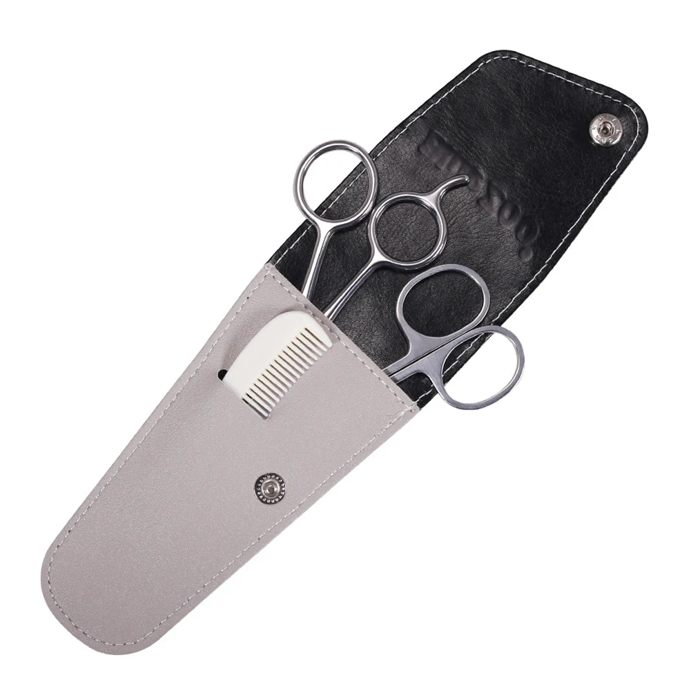 

Beard Mustache Scissors Comb 3 Pcs Kit Nose Hair Trimming for Men Care Man Styling Accessories YF2019