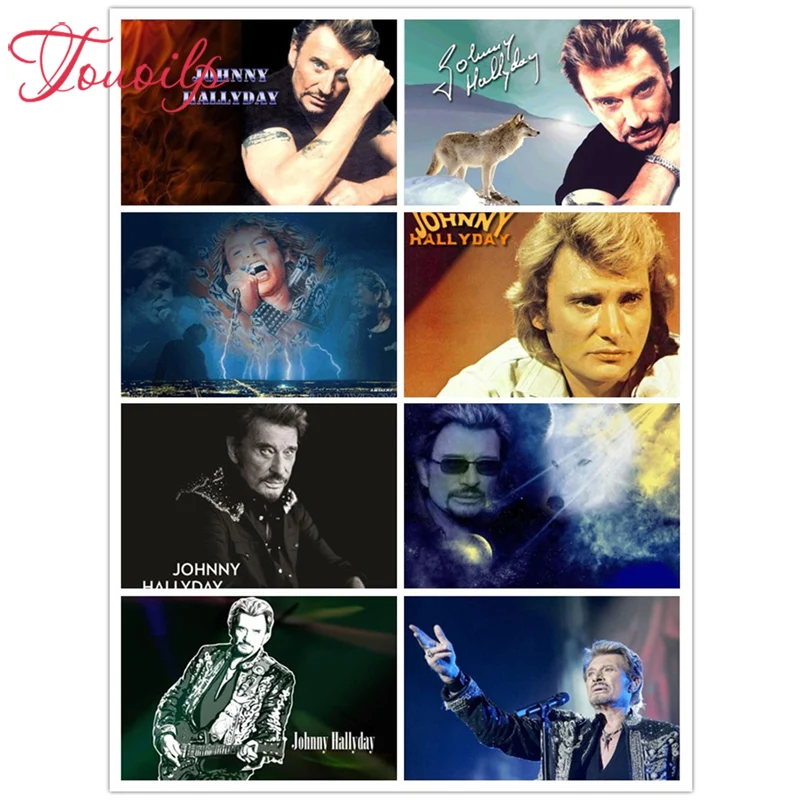 

TOUOILP 5D DIY Diamond Painting"johnny hallyday"Cross Stitch Needlework Embroidery Full Diamond mosaic Rhinestone painting Decor