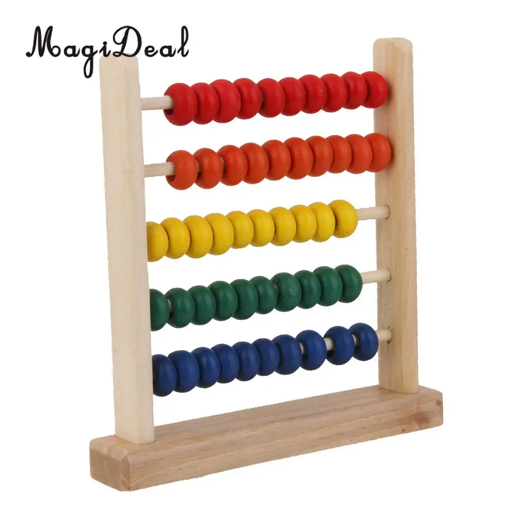 MagiDeal 1Pc Kids Wooden Rainbow Abacus for Kindergarten School Children Learning Education Math Counting Number Toy Study Gift