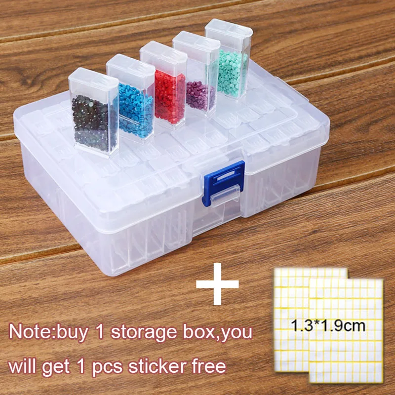 

42 Cells DIY Diamond Painting Tools Rhinestones Container Storage Box Sticker Diamond Embroidery Accessories Home Storage Case