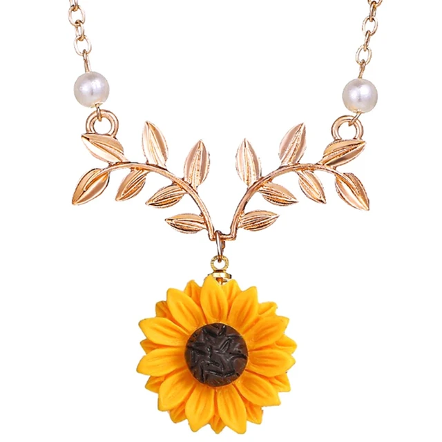 Buy Delicate Sunflower Pendant Alloy Necklace For