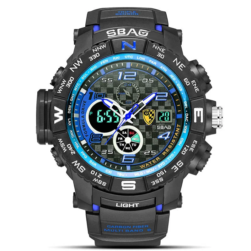 Sports watches, Digital Wristwatches, Students waterproof sports multi-function electronic watch, Men's Watches