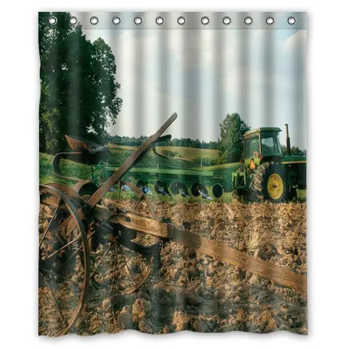

Vixm Farm Tractor Background Waterproof Polyester Shower Curtain Fabric Bath Curtain