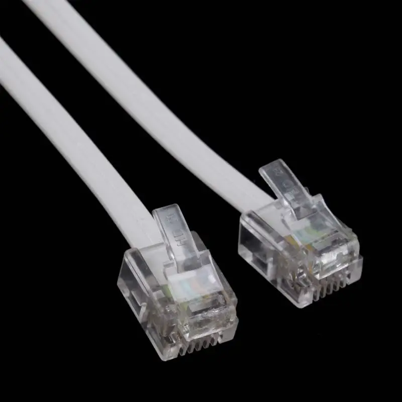 2 шт./лот высокоскоростной 10 футов 3 м RJ11 6P4C 4 контактный Телефон ADSL модем линейный