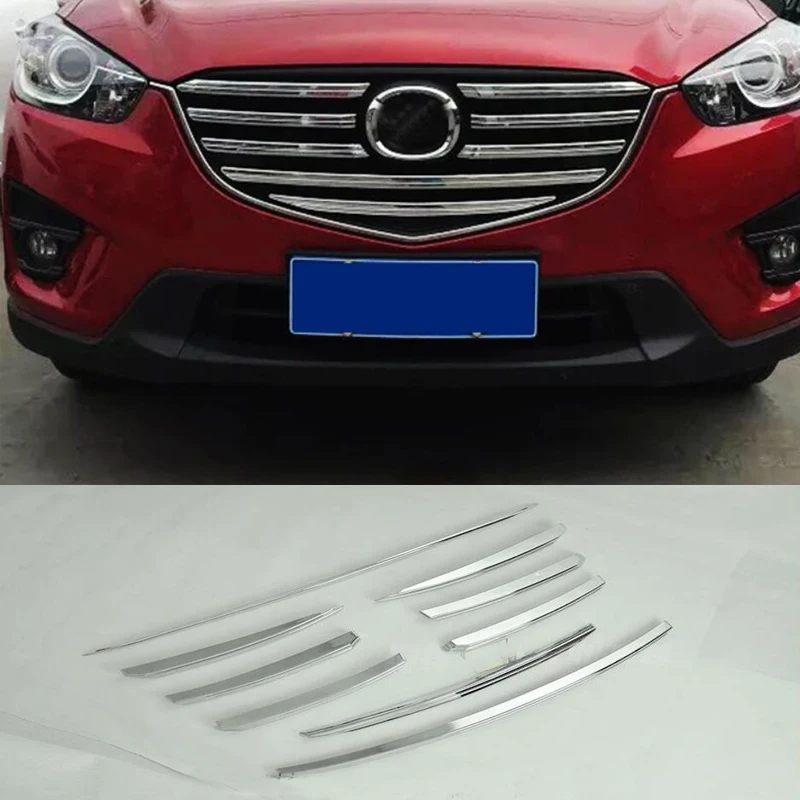 

FIT FOR 2015- 2016 MAZDA CX-5 CHROME FRONT MESH GRILLE GRILL COVER TRIM MOLDING