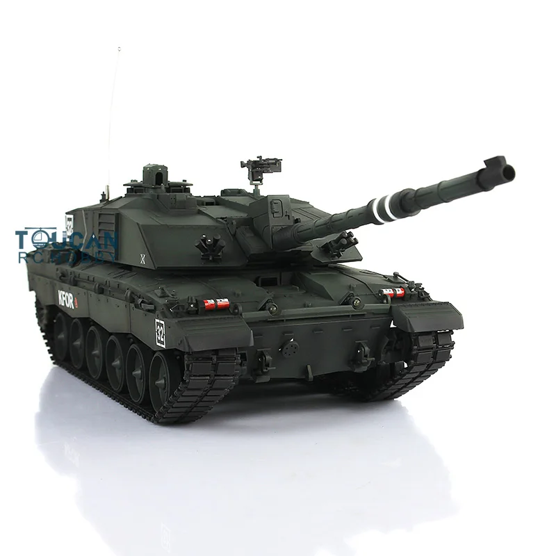 

2.4Ghz Henglong 1/16 Sclae Deep Green British Challenger II RTR RC Tank Plastic Tracks Wheels 3908 TH00132