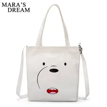 Mara's Dream новая Холщовая Сумка с мультяшной пандой переносная Холщовая Сумка На Молнии для девочек сумка-мессенджер