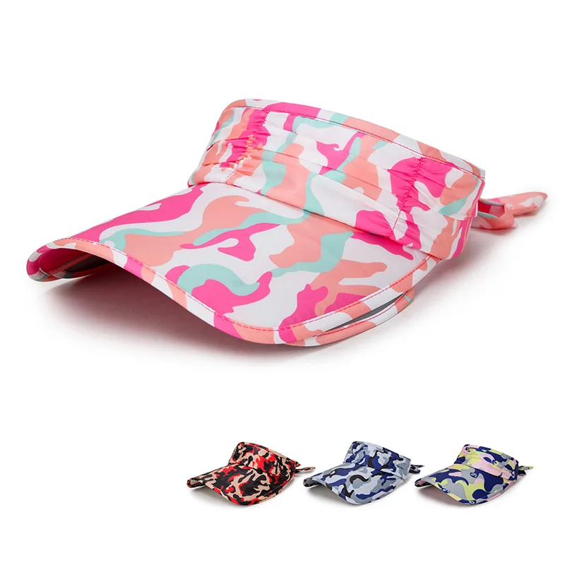 قبعة الشمس للنساء Camouflag الصيف فارغة أعلى شاطئ كاب الإناث المضادة للأشعة فوق البنفسجية قابل للسحب قناع حماية قبعة الواسعة الحافة في الهواء ال... قبعة الشمس للنساء Camouflag الصيف فارغة أعلى شاطئ كاب الإناث المضادة للأشعة فوق البنفسجية قابل للسحب قناع حماية قبعة الواسعة الحافة في الهواء ال...