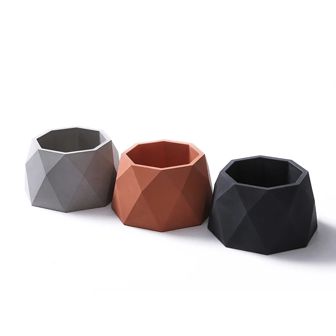 

Octagon silicone concrete mold home decoration clay crafts polygon concrete planter cement vase molds
