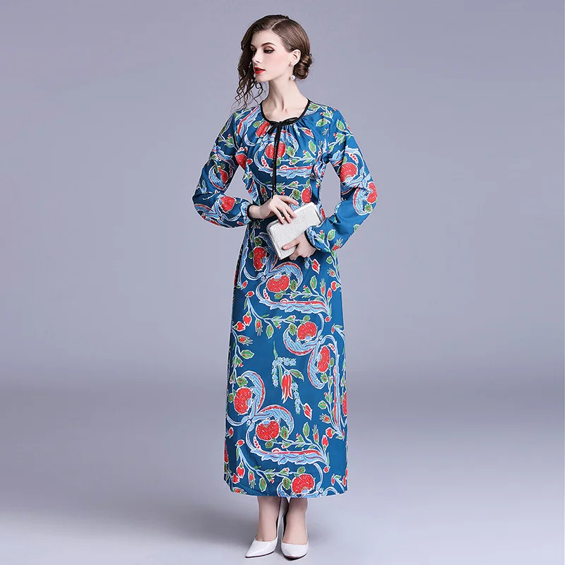 Платье для подиума женское платье Longue Femme Ete 2018 Vestidos De Fiesta летнее осеннее рубашка с