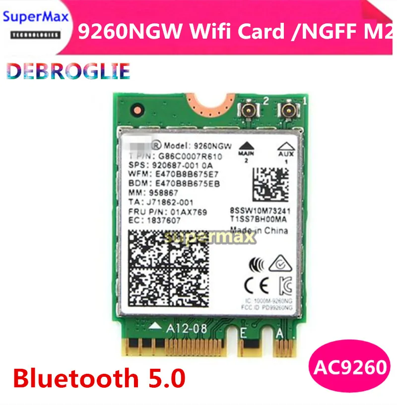 Двухдиапазонная беспроводная карта переменного тока 9260 9260NGW Wifi/NGFF M2/2 4G/5 ГГц Wlan