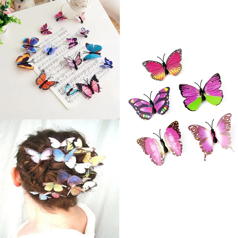 5Pcs Simulated Butterfly Hair Clips Bridal Headdress Wedding Hair