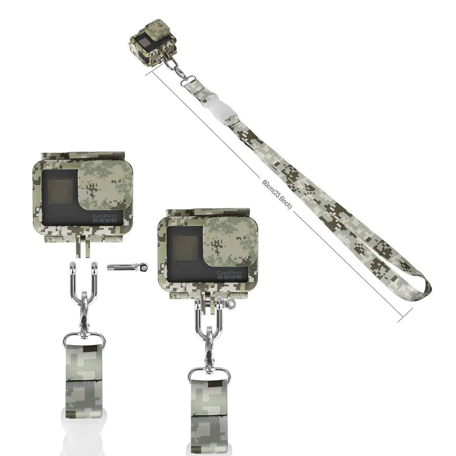 Lgfm-комплекты аксессуаров для камеры, портативный набор аксессуаров для экшн-камеры с камуфляжным принтом для GoPro Hero 5/Hero 6/Hero, сумка для хранения, L