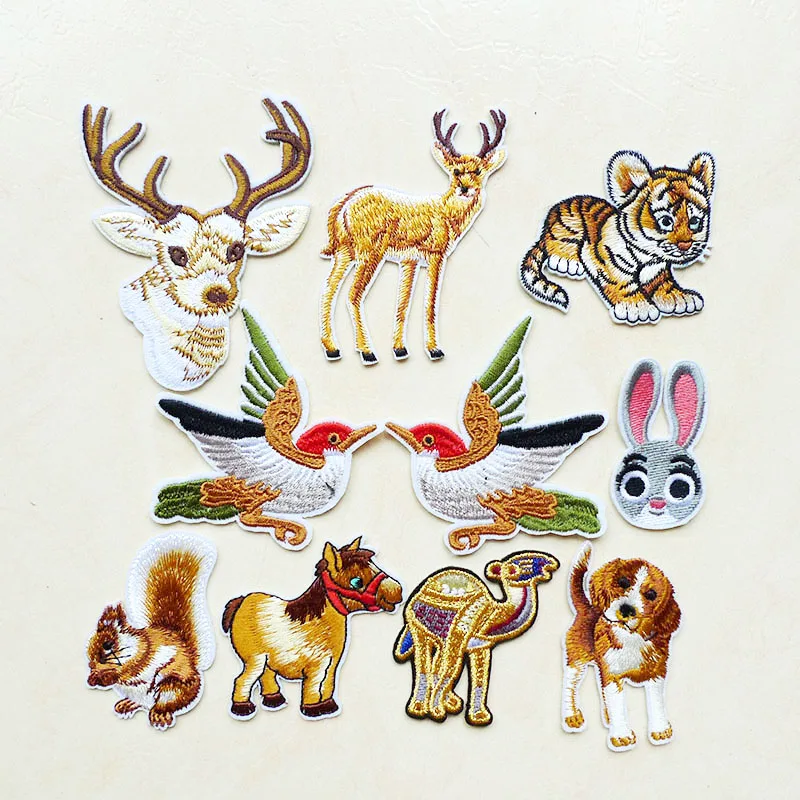 1 шт. симпатичная птица Броши лошади собаки кролика тигр antelope утюг на патчи значки