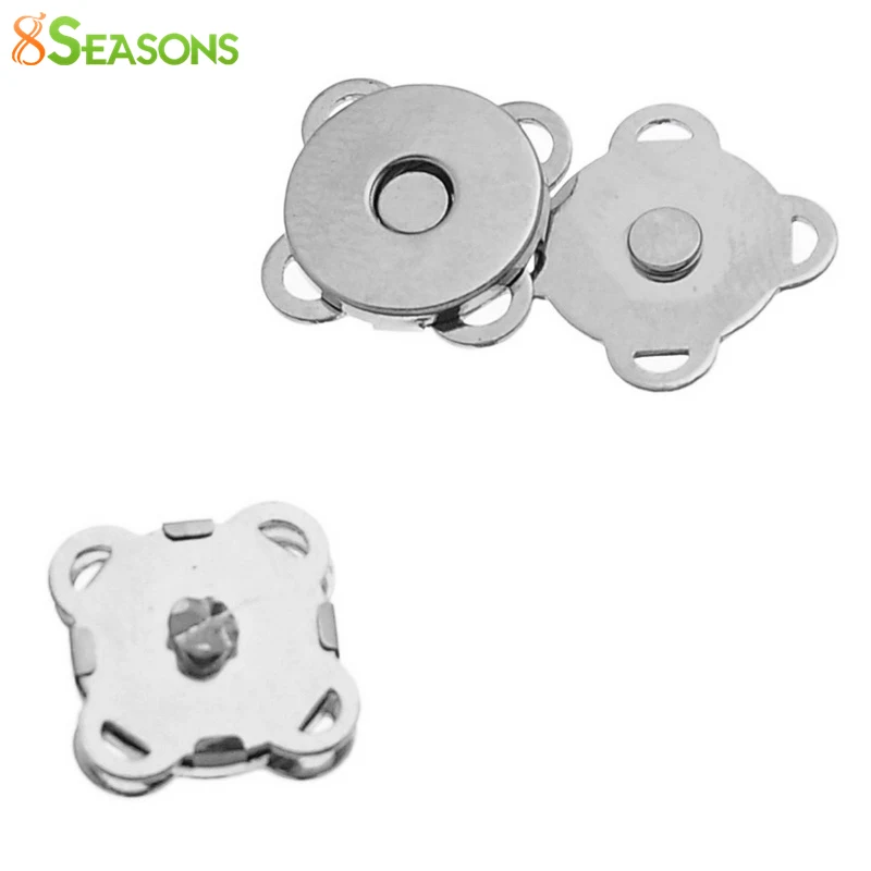 

8SEASONS Magnetic Clasps Rectangle Silver Tone Color 11mm x 11mm( 3/8" x 3/8"),10PCs (B80184)