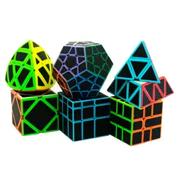 6 шт./компл. Lefun Magic Cube Mastermorphix + SQ-1 + Megamin + зеркальный блок + пирамин + косой черный стикер кубик рубиков