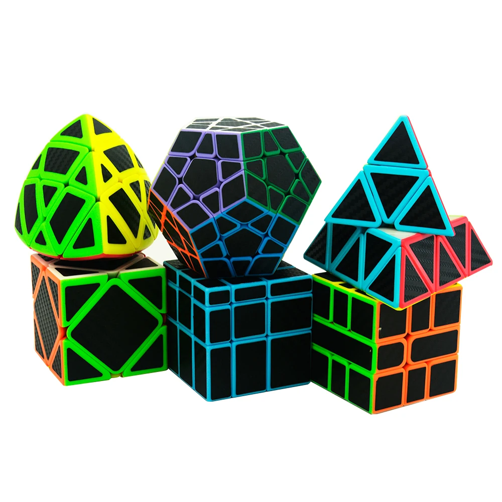 

6pcs/set Lefun Magic Cube Mastermorphix+SQ-1+Megamin+Mirror Block+Pyramin+Skew Black Sticker Rubiks Cube