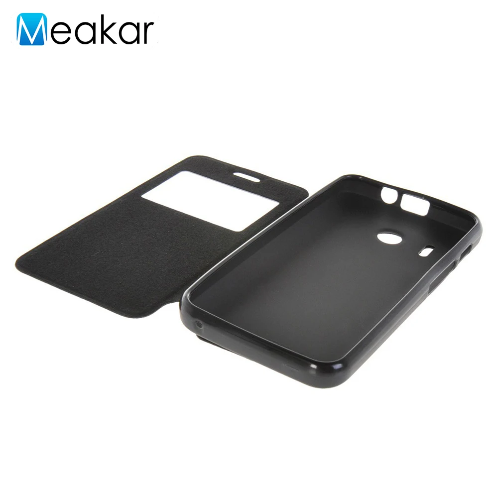 Чехол для Huawei Ascend Y320 задняя крышка из искусственной кожи с окошком Y320|case for huawei