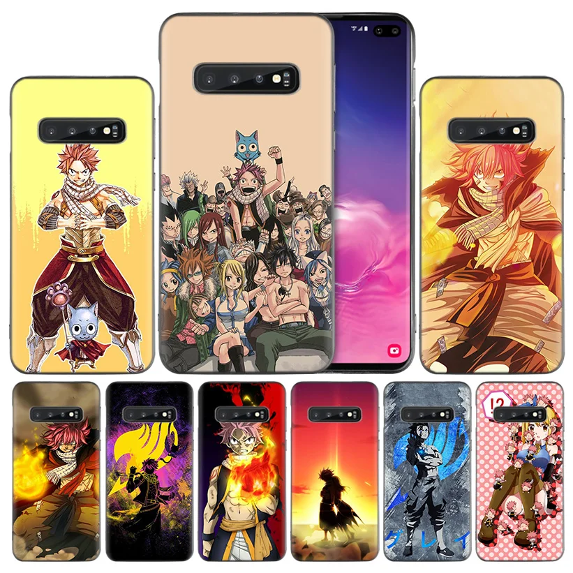 

Anime Manga Fairy Tail logo Black Silicone Case Cover for Samsung Galaxy S10 S10e 5G S9 S8 S7 S6 Edge J8 J6 J5 J4 Plus 2018