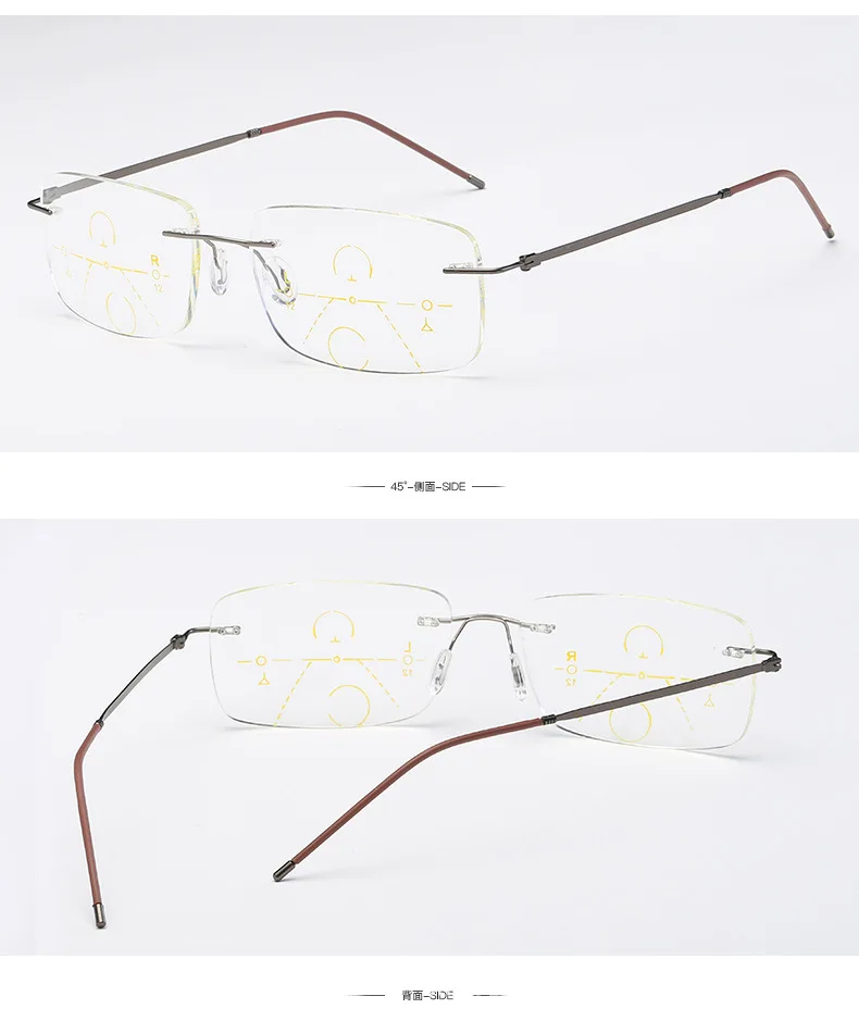 Очки без оправы, умный зум, титановые прогрессивные очки для чтения, для мужчин и женщин, дальнозоркость, дальнозоркость, многофокальные очки