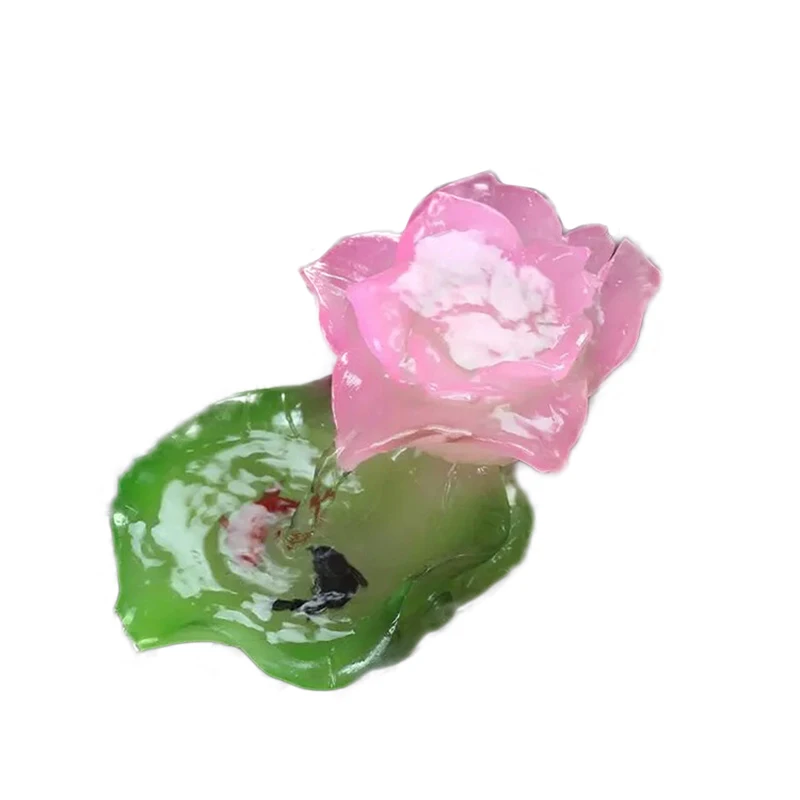 

Chinese handicrafts Discoloration Lotus Statue Tea Pet,Resin Color-Changing Lucky flower Figurine,Feng Shui Home Tea Ornaments