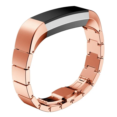 Хохлатая нержавеющая сталь часы ремешок для Fitbit Alta HR/Alta ремешок замена Браслет ремень аксессуары с металлической пряжкой - Цвет ремешка: Rose gold
