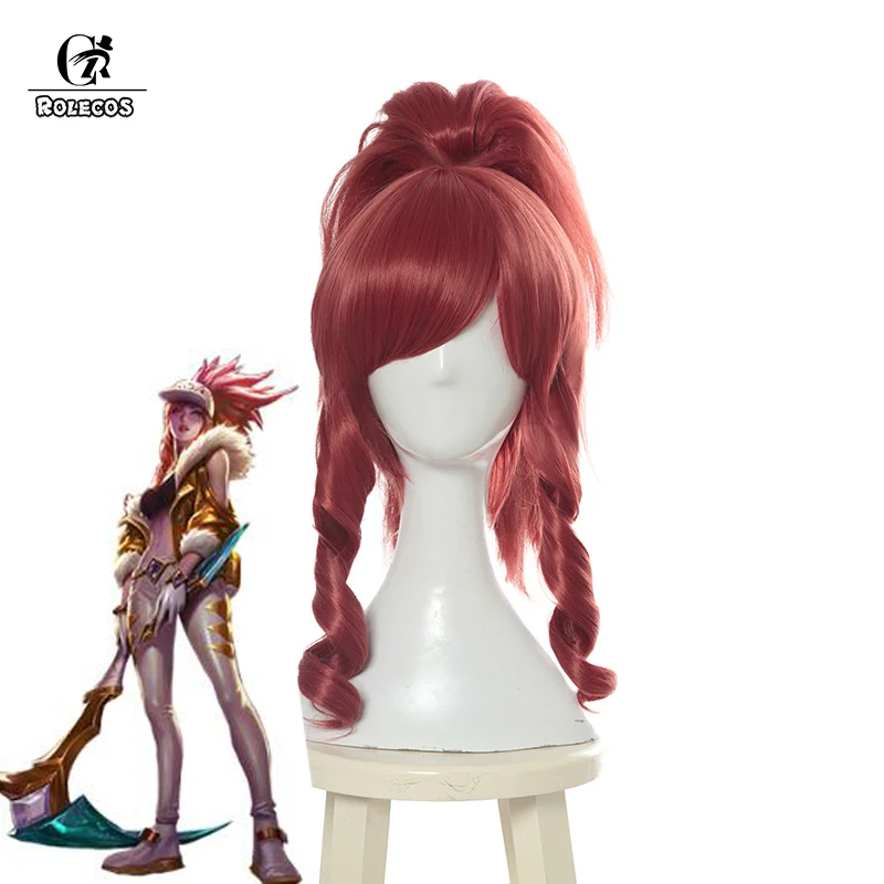 

ROLECOS Game LOL KDA Akali Cosplay Hair LOL K/DA Akali Prestige Edition Cosplay Headwear Synthetic Hair Long Hair for Women