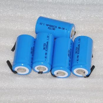 

5PCS SC 1.2V rechargeable battery 2000mah Sub C ni-mh nimh cell with welding pins tabs for vacuum cleaner electric drill