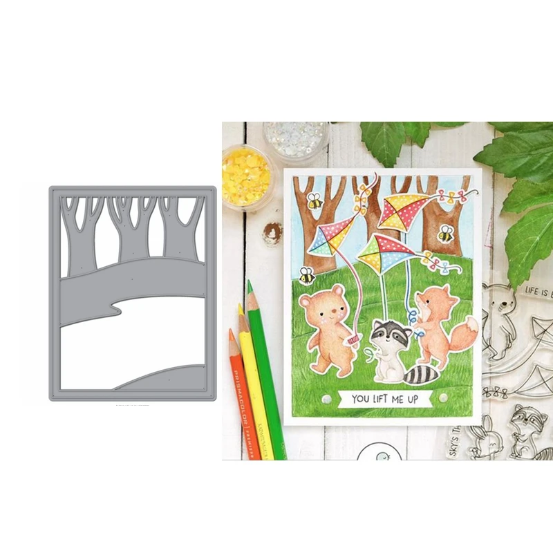 

Trunk Tree Rectangle Metal Cutting Dies Stencil For Scrapbooking Embossing DIY Paper Card album Handcrafts Templates 2019