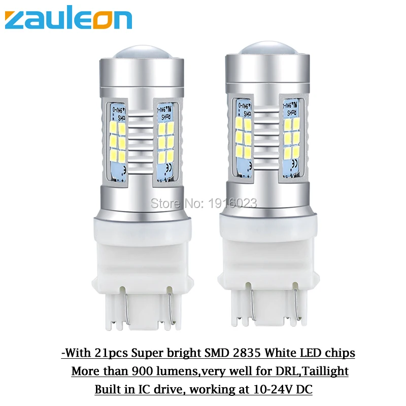Zauleon 2 шт. T25 3157 светодиодный DRL P27/7 Вт 3156 P27W лампа заднего хода белый 6000K 901 люмен