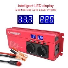 2600 Вт/6000 Вт двойной светодиодный модифицированный синусоидальный инвертор 4.8A 4 USB DC 12 В в AC 220 В зарядное устройство конвертер автомобильный мощность ЕС инвертор