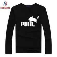 Sommer und Herbst Langarm Pokemon Go Print t-shirt Männer und Frauen Pika Pika T-shirt Pikachu Kleidung Für Kinder, PY054