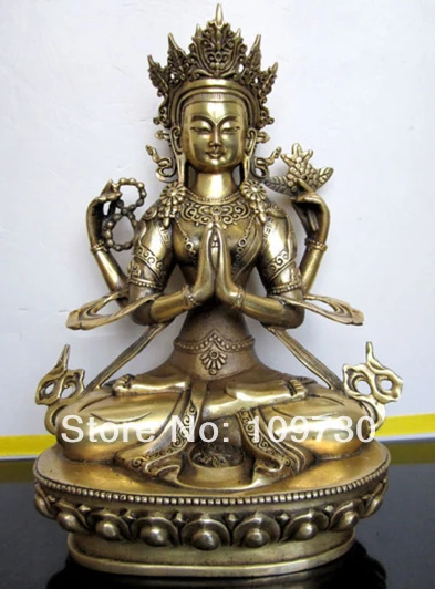 

001155 NEPAL TIBETAN STATUE CHENREZI BRONZE BUDDHA