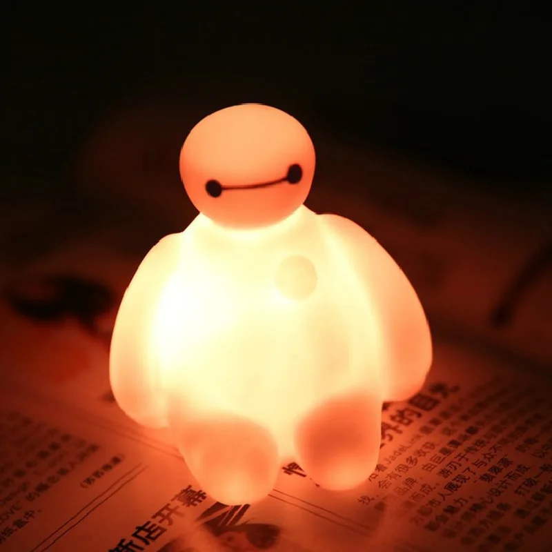 Baymax Action Figures Colorful Light Cute Table Bedroom Decoration Amazing Children Kids Girls Gift