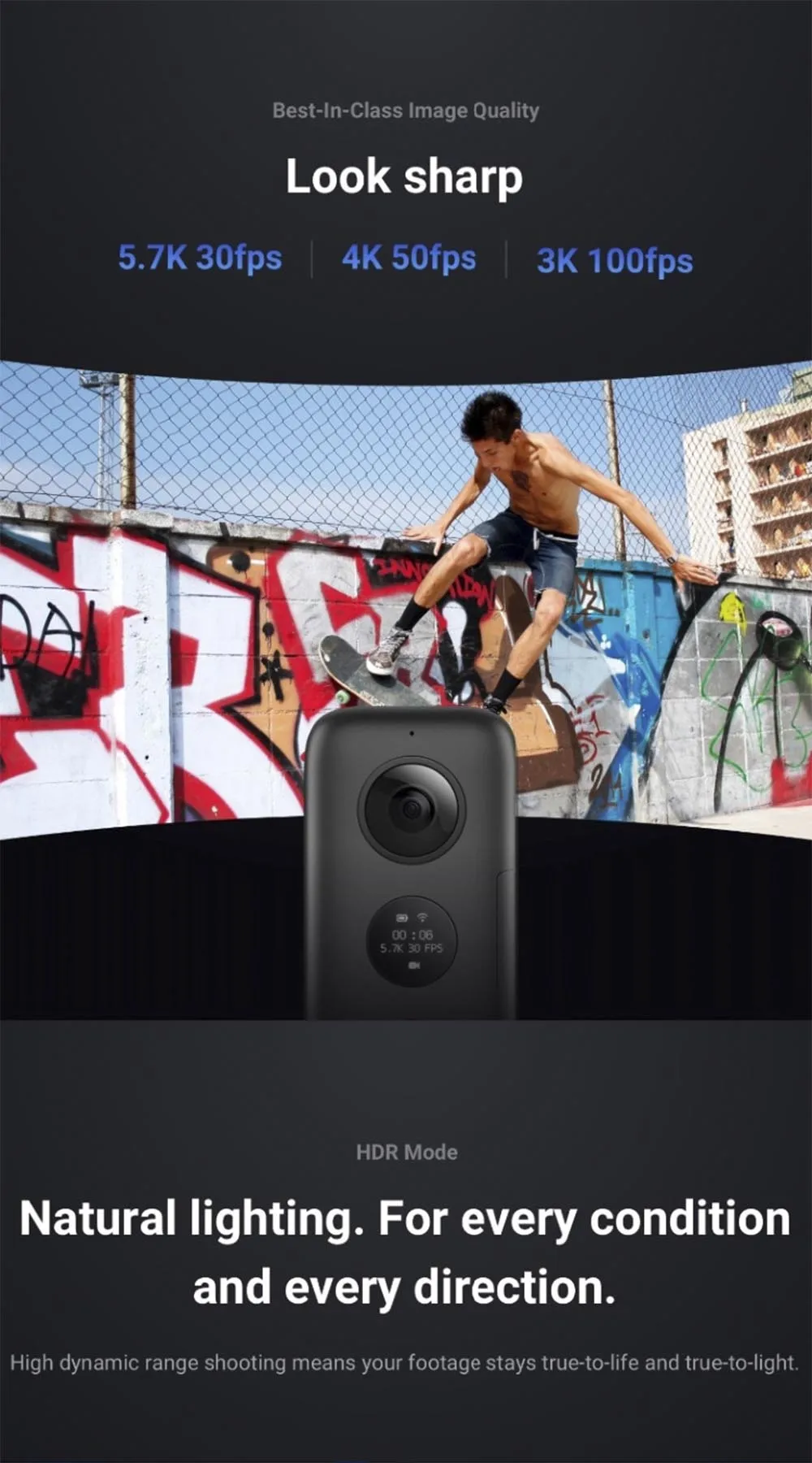 Insta360 ONE X Спортивная Экшн-камера 5,7 K видео VR 360 для iPhone и Android youtube камера Экшн-камера живое потоковое видео