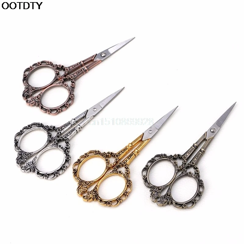 

1PC Scissors Stainless Steel European Vintage Floral Scissors Sewing Shears DIY Tools