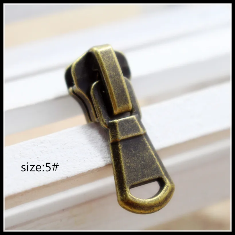 5 Wholesale 10pcs Zipper Sliders Bronze Metal Zipper Pulls zipper Head