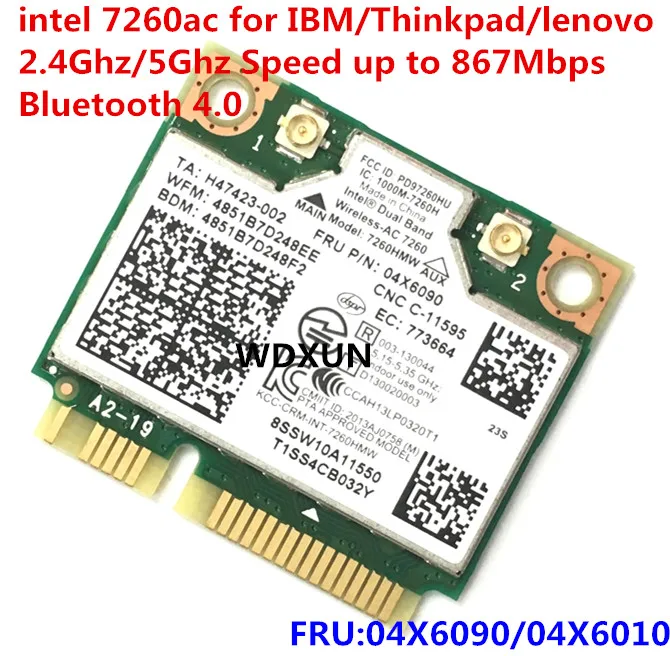 Dual Band Wireless Ac 7260 7260ac 7260hmw Network Card Wifi Bt 4 0 Bluetooth Adapter Mini Pci E 867mbps Lenovo 04x6090 04x6010 Dual Band Wireless Ac 7260 Dual Band Wireless Acwireless Ac 7260 Aliexpress