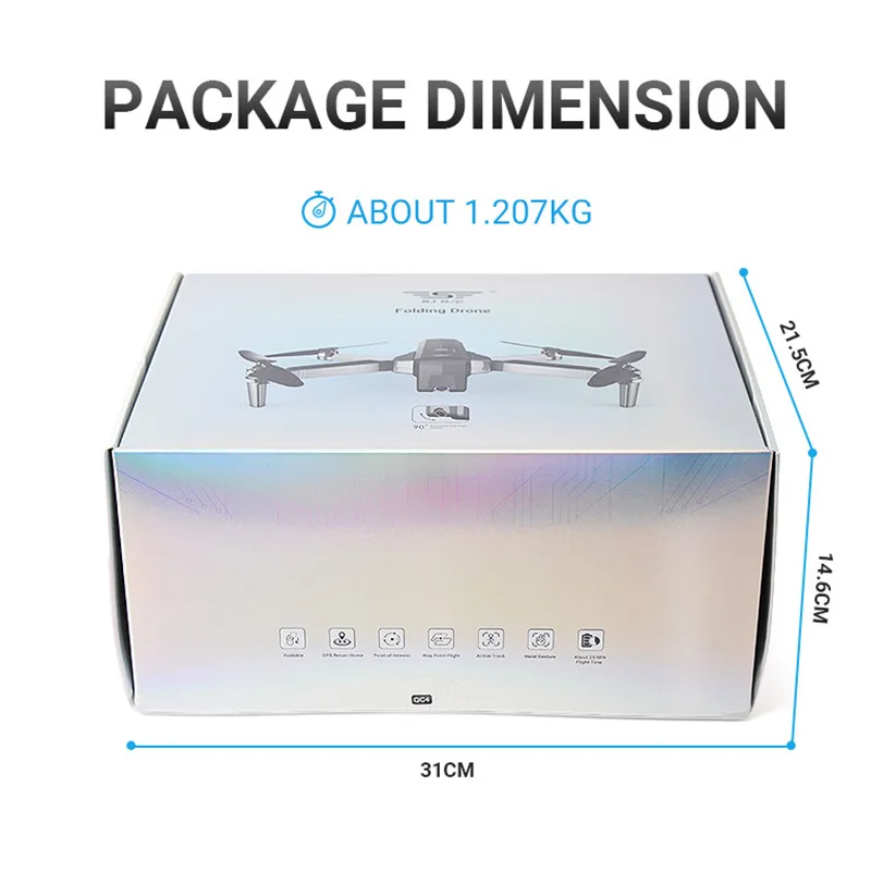 Дрон SJRC F11 складной с GPS Wi Fi камерой FPV 1080P 25 минут полета|Радиоуправляемые