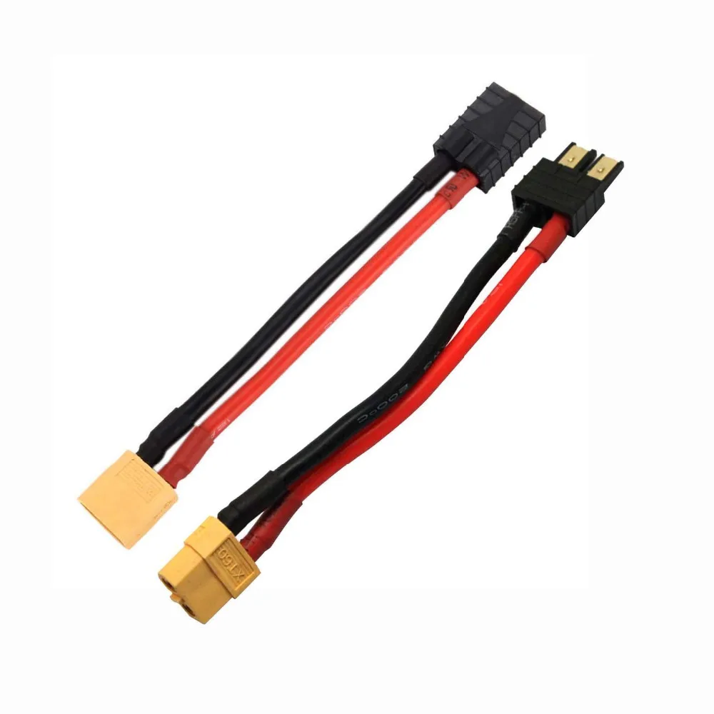Hobbypower 2pcs XT60 Connector to TRX Traxxas Plug Silicone 12AWG Cable