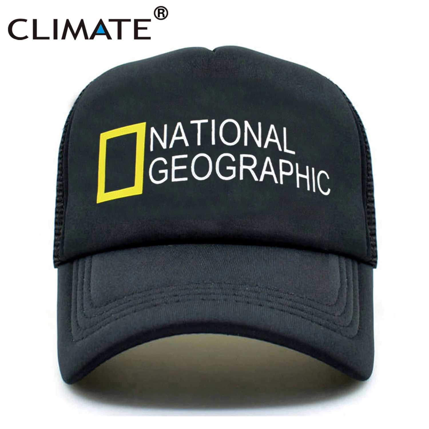 

CLIMATE National Geographic Trucker Caps Cap Men Hat New Summer Black Caps Hip Hop New Baseball Mesh Net Trucker Cap Hat for Men