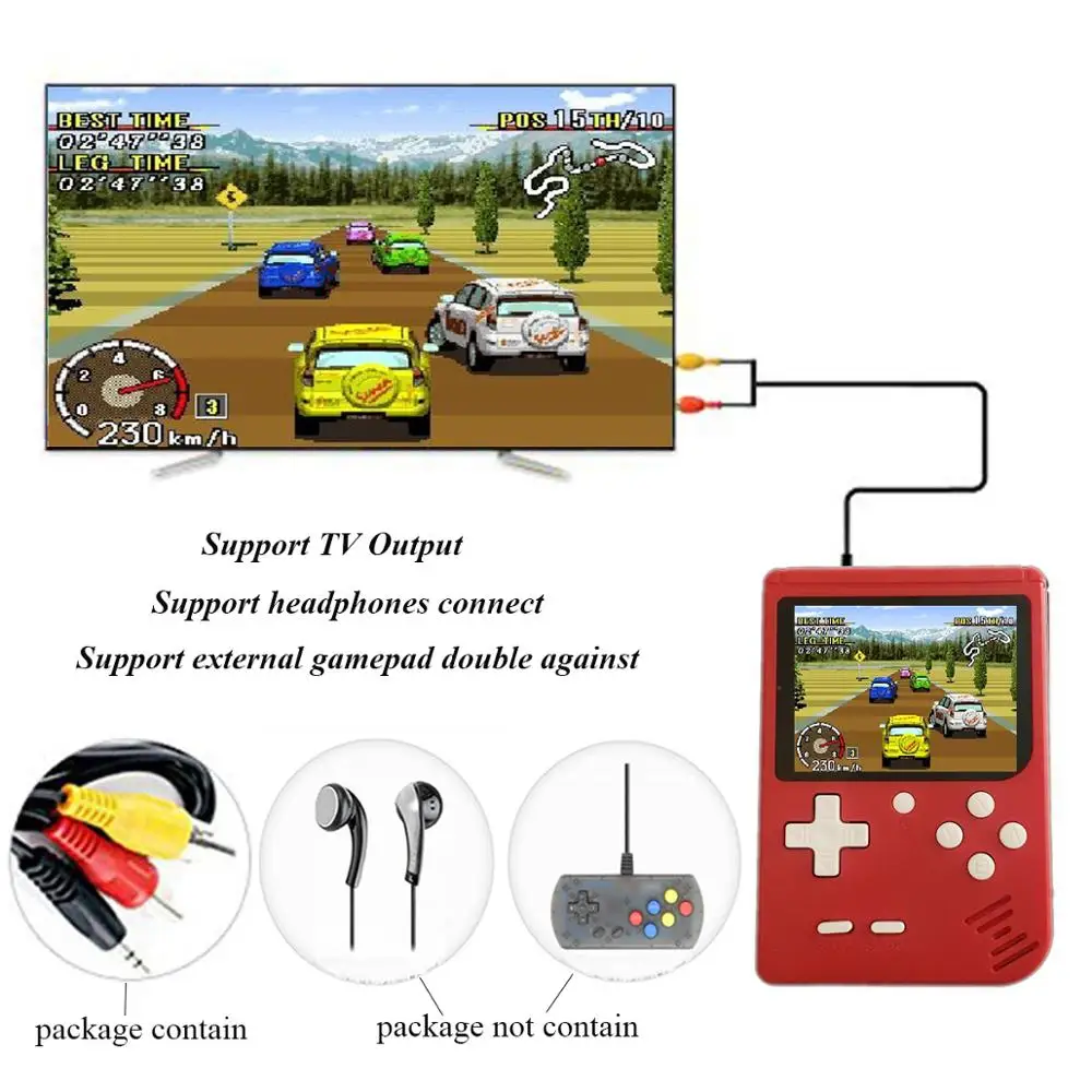 Классические мини игровые консоли JJFUN FC280 карманные игры встроенные 400 Ретро ТВ
