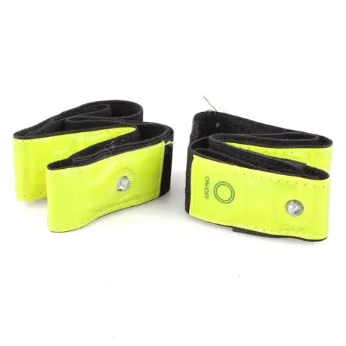 

Super sell2 x Reflective Band Arm Leg Strap Belt 4 LED Light Cycling Running