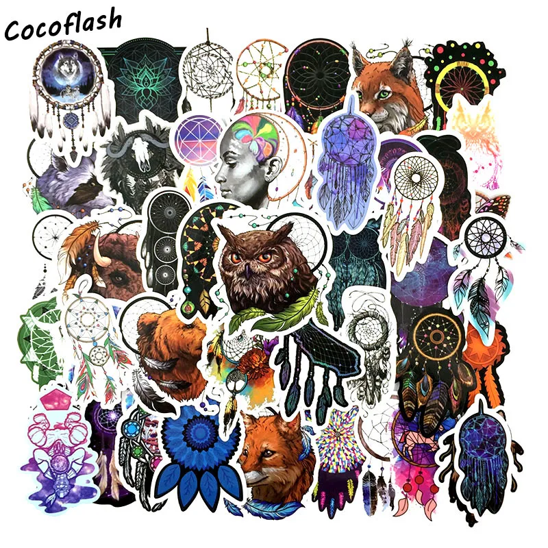 57pcs Dream Series Dreamcatcher Cartoon totem High Quality Waterproof Sticker For Luggage Refrigerator Skateboard Laptop