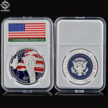 

2019 New Commemorative Coin US 45th President Donald Trump Collection Coin Arts Gifts Souvenir W/ Capsule Protection