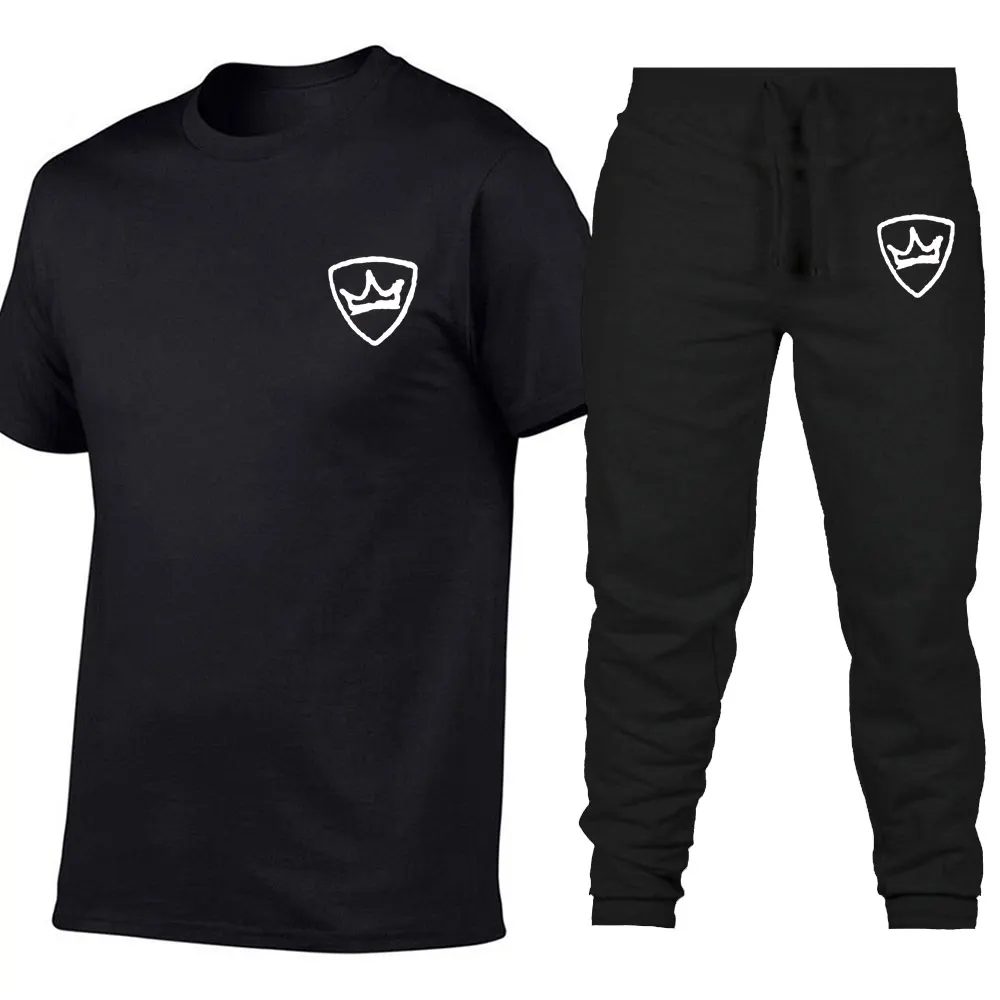 

New Brand Sets T Shirts+pants men Fashion clothing Two piece suit tracksuit Fashion Casual Tshirts Hip hop For Male T-shirt tops