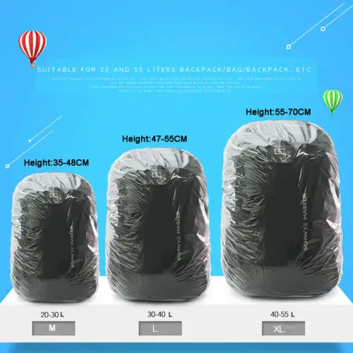 

Outdoor Disposable Waterproof Backpack Rain Cover Snow Dust Bag Proof For 20-50L